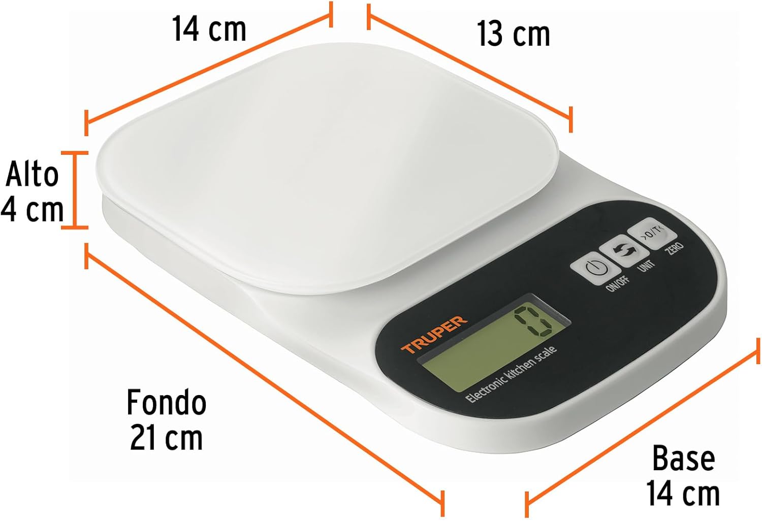 Digital scale glass base kitchen, capacity 5kg