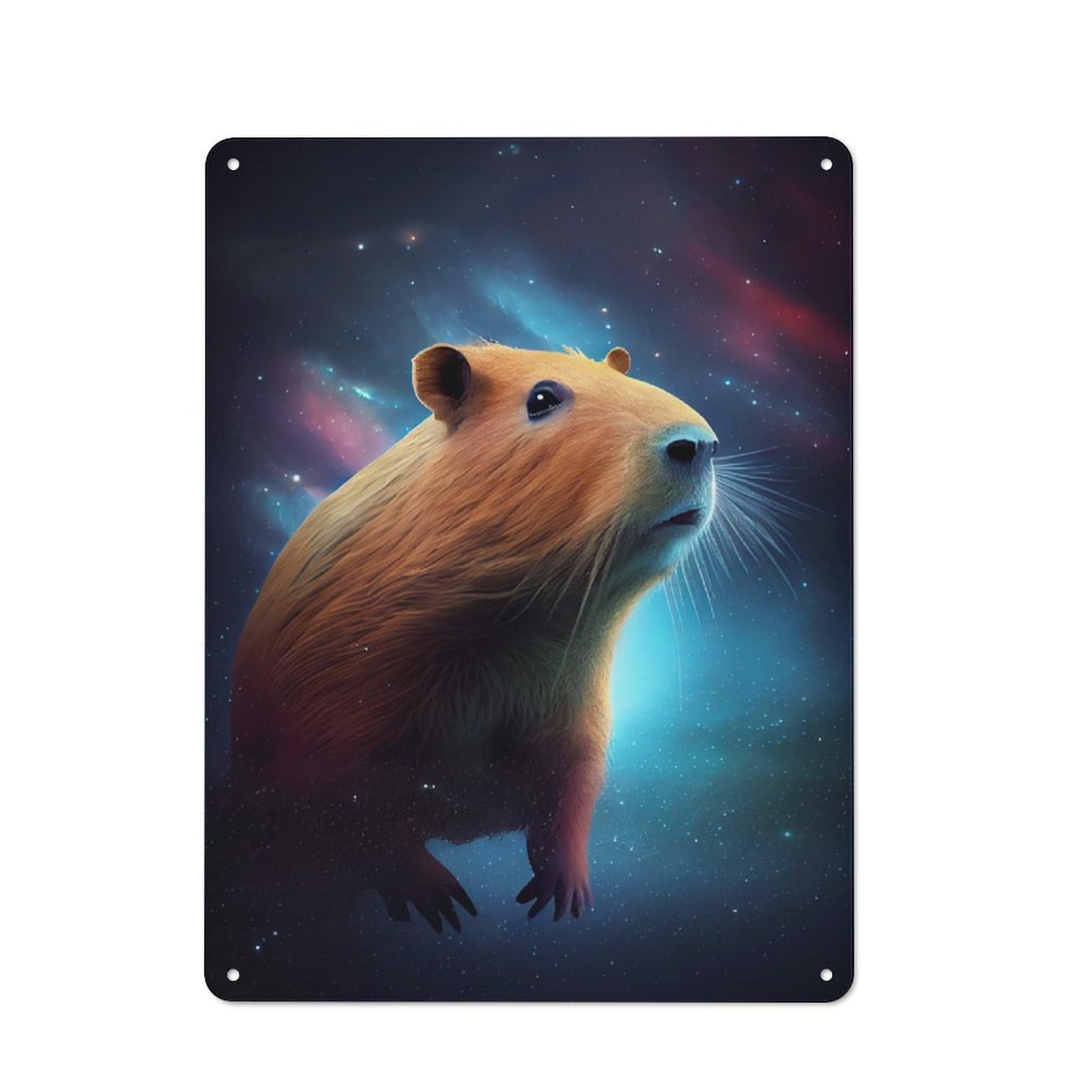 Junmoney Capybara Galaxy Capibara Rustic Metal Plaque 40X30cm For Studio Or Craft Room, Suited To Craft Room Decorators