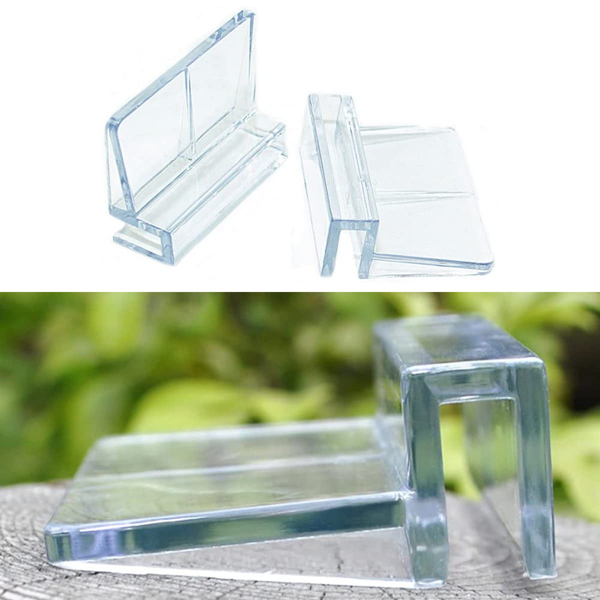 GHEART Clips de Protection en Verre pour Aquarium,Clips de Support d'aquarium,Supports en Acrylique,Pince Support de Réservoir de Poisson Accessoire pour d’Aquarium(Verre de 6 mm d'épaisseur),4 PC