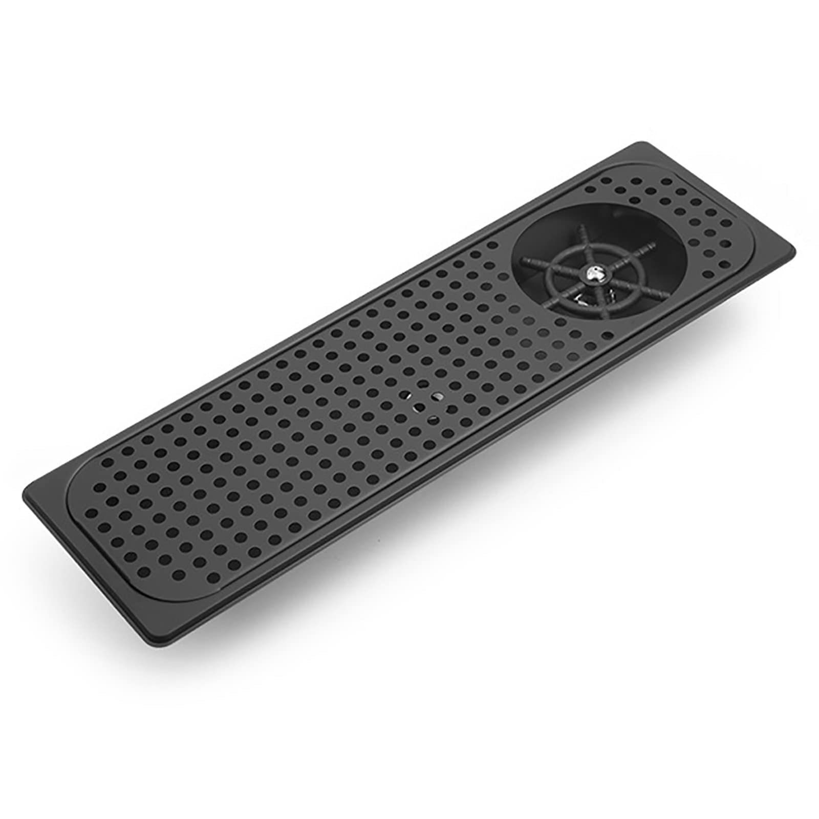 Lavavasos, enjuagador de vidrio para fregadero de cocina, lavabotellas de acero inoxidable con bandeja de drenaje, descarga automática de 360°, para su bar, restaurante, cafeterías, tienda de té con