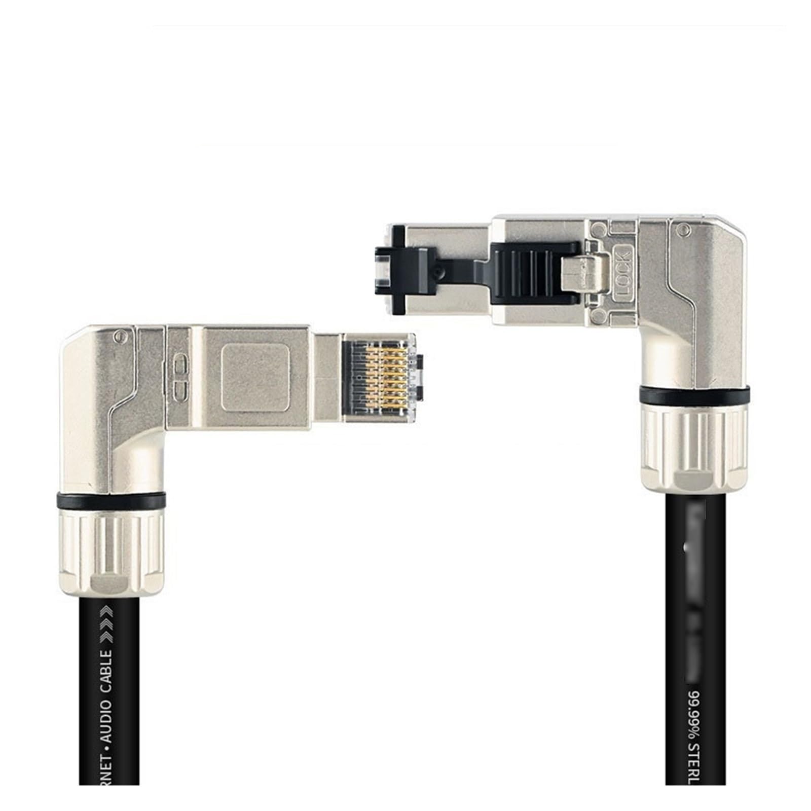Câble réseau Cat 8 en Argent Sterling Câble Ethernet HiFi 10 Gigabit réseau 40 Gbps 2000 MHz Fiche Cristal(3.5 Meters)