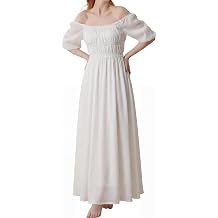 YESSA Renaissance Dress Women Peasant Dress Medieval Dress for Women Ren Faire Costume Flowy Fairy Dress