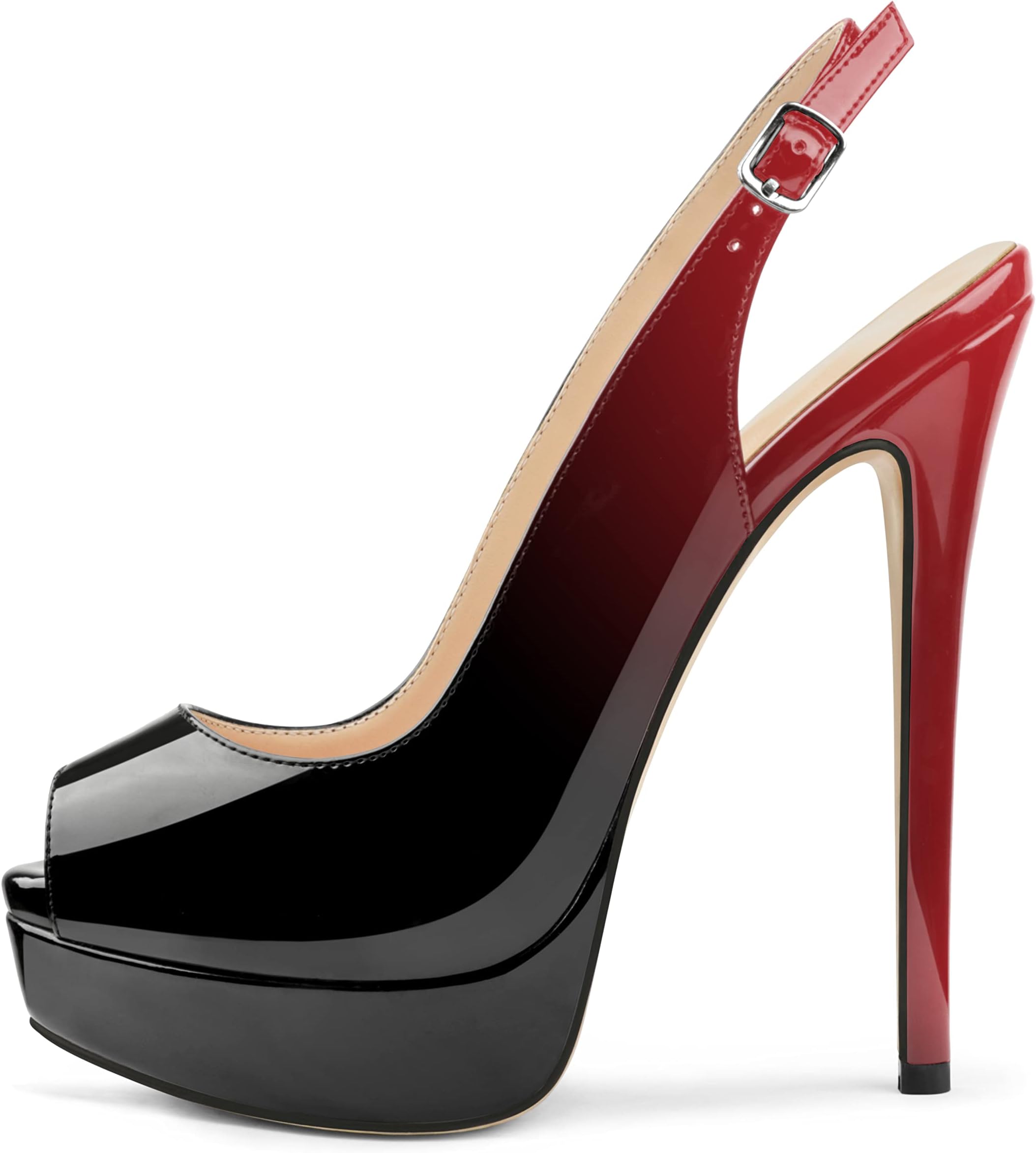 MERUMOTE Women's Platform Stiletto Heels Shoes Peep Toe Pumps 6 inch Heels for Dress Wedding Party