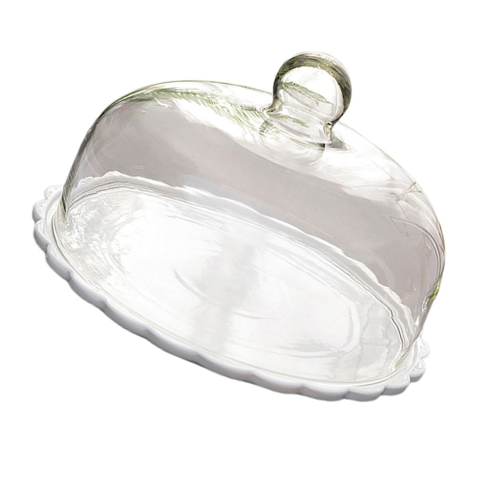 Tortenpräsentationsabdeckung 1 Satz Glas Keramik Weiß, Kuchenhauben