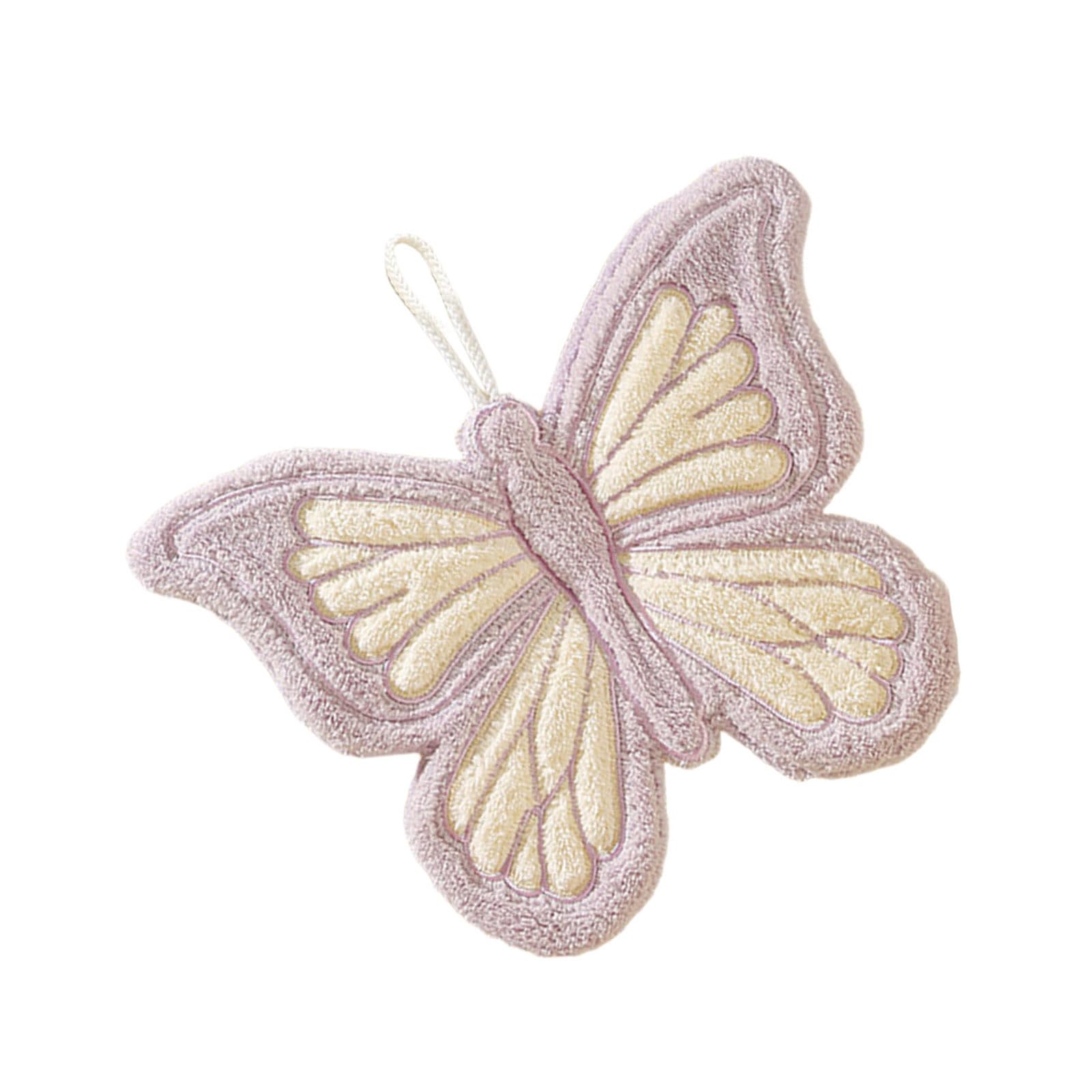 Uqezagpa Corals Fleece Butterfly Hand Towel for Kids Soft Absorbent Quick Drying Washcloth Handtowel for Bathroom Kitchen Use Corals Fleece Hand Towel