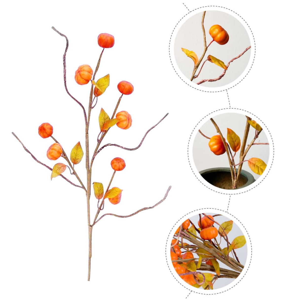 ABOOFAN 6pezzi Decorazione Zucche Artificiali e Bacche Per Composizioni Autunnali Per Ringraziamento e Halloween e Riusabile