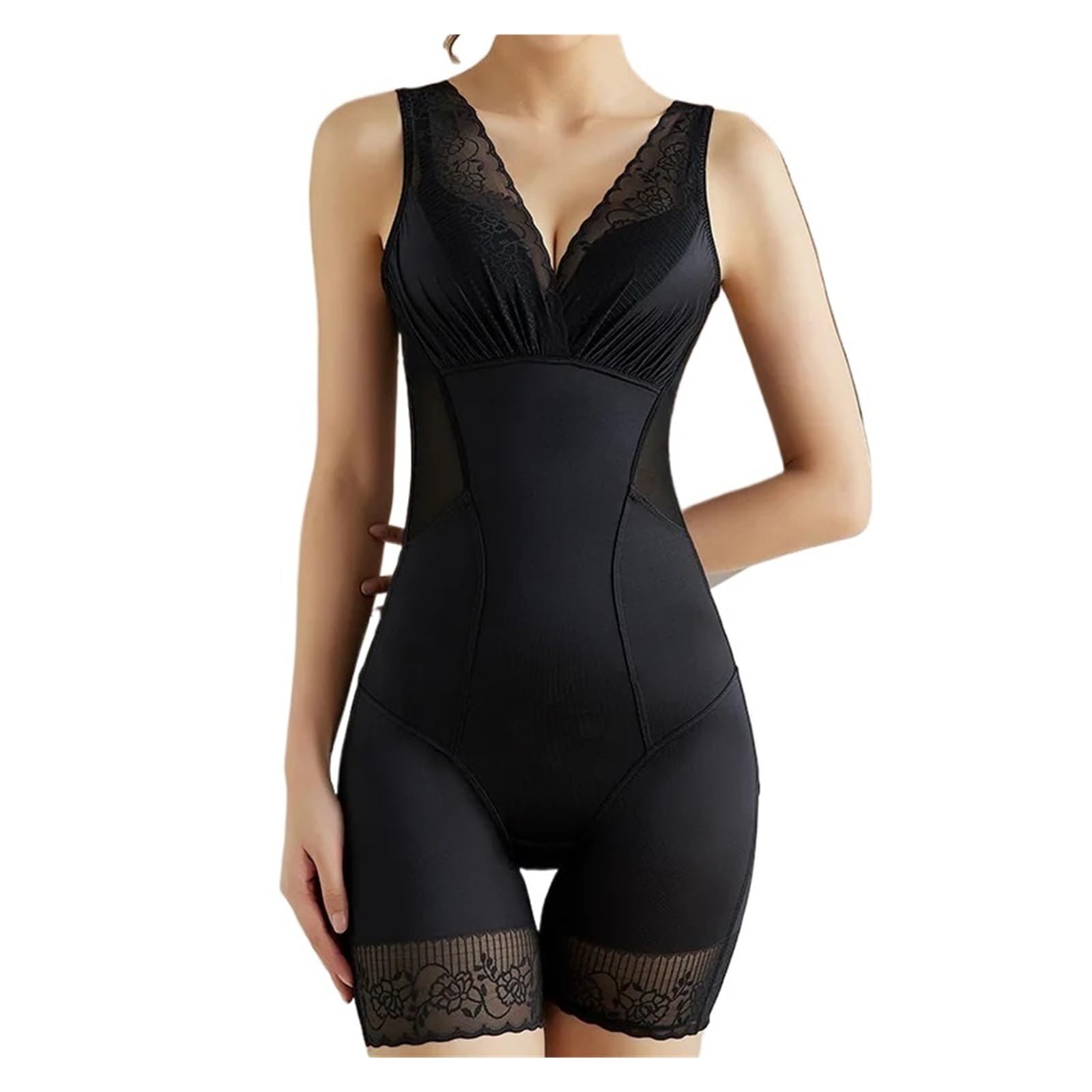 Body Modellante per la Vita, Snellente, Sexy, in Pizzo, Invisibile, Intimo Liscio.