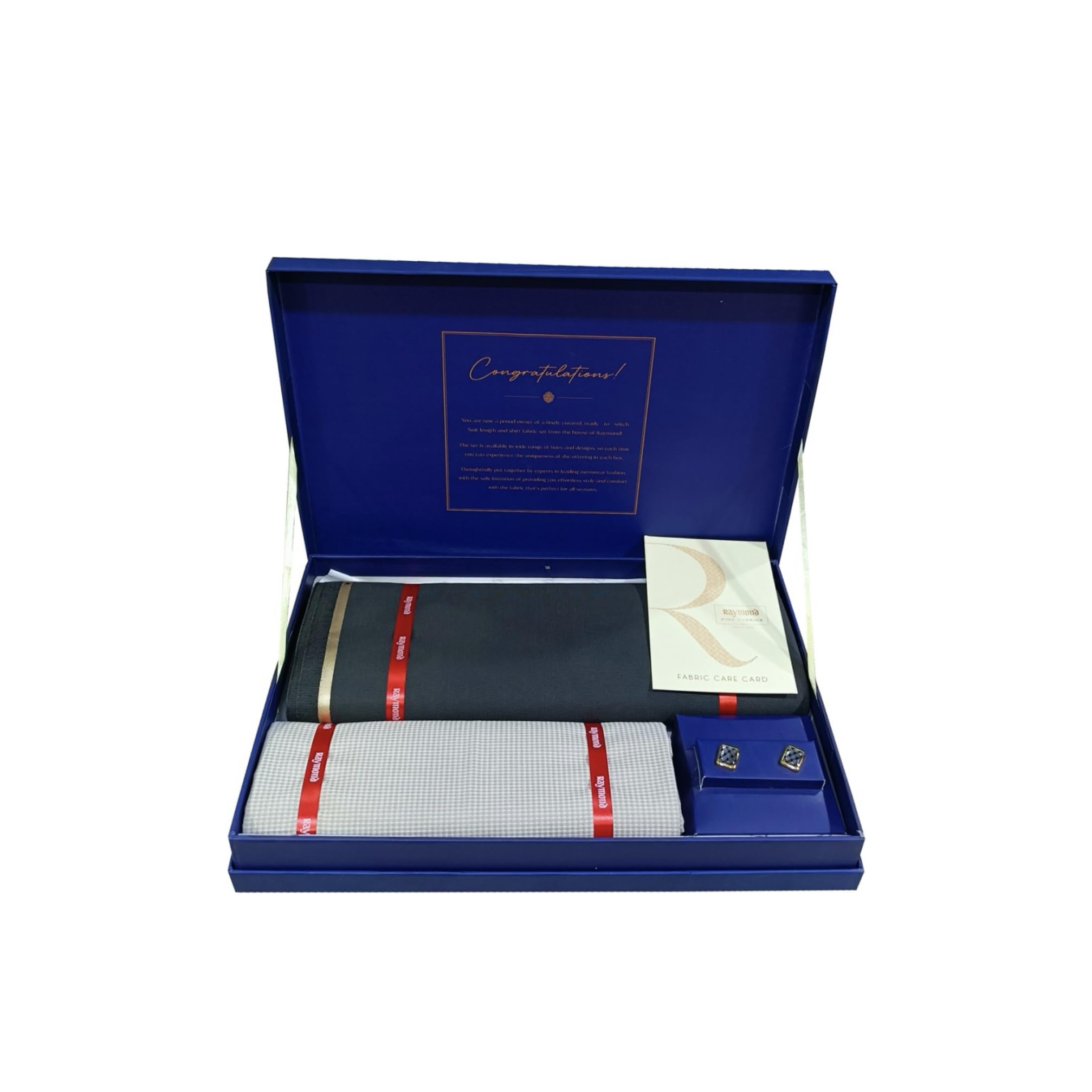 raymond fabrics Raymond Men's Unstitched 3.25 Meters Suit Fabric Set With Cufflinks and 1.7 Meters Shirt Piece (Multicolour, All Weather, Attractive Box, Premium) (6)-picture-28