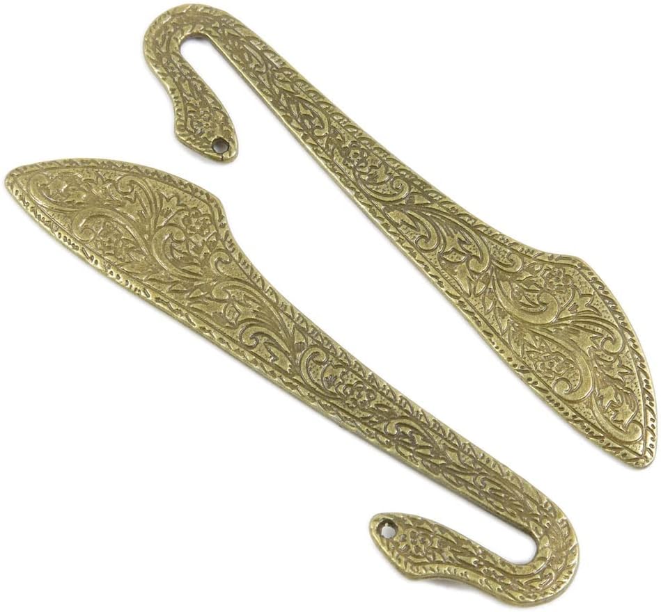 Antique Bronze Plated Jewelry Making Charms Findings Bulk Wholesale J5XL5W Flower Hair Sticks Bookmark