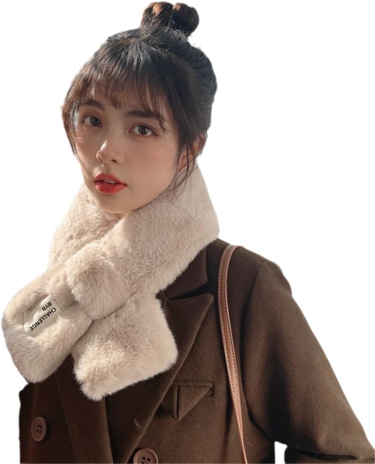 Plush Scarf For Teenager Girls Winter Neck Warmer Scarf For Students Camping Shopping Dopamine Styling Taking Photo