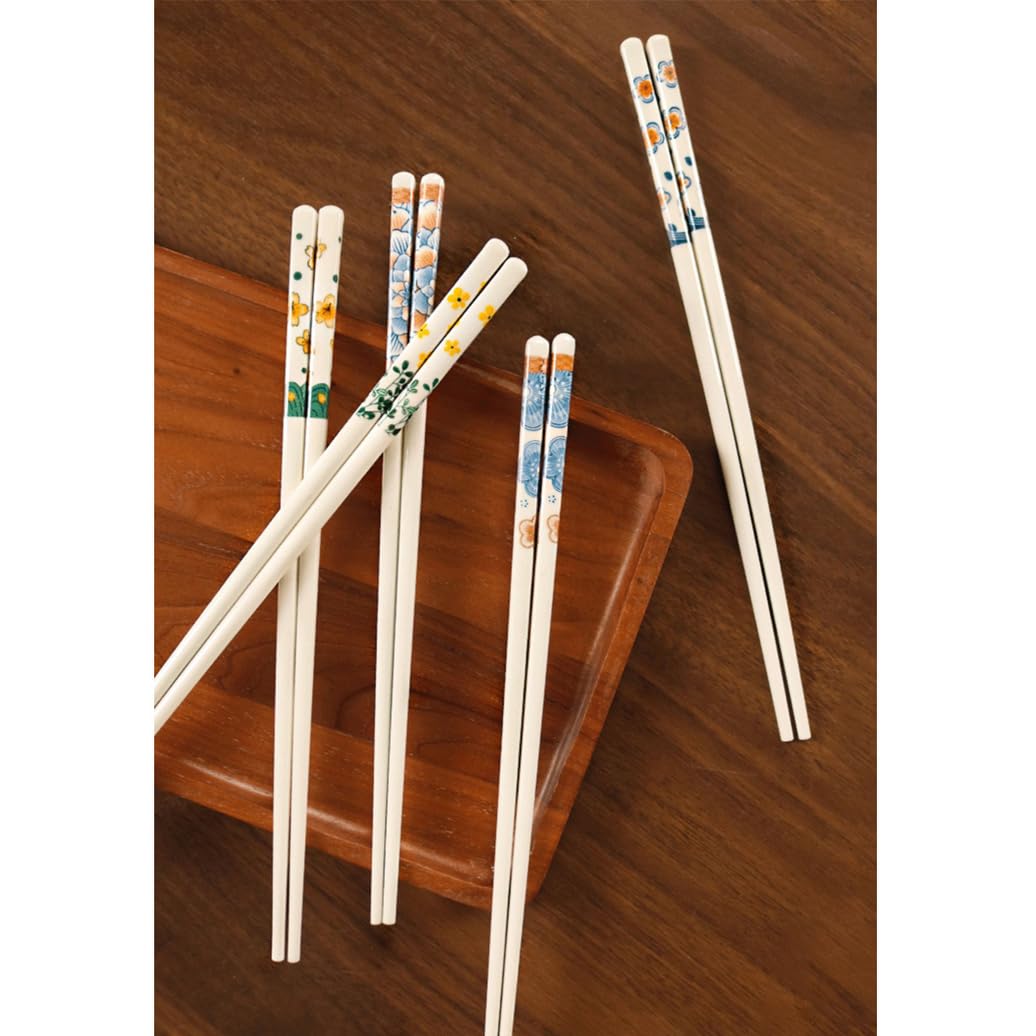 Copchette en Porcelaine Cadeau de Fleur, Baguettes Chinoises en os de la Chine, Baguettes Premium réutilisables, Lave-Vaisselle à Haute résistance à la température E