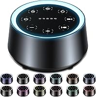 EasyHome White Noise Machine: 30 Soothing Sounds, 12 Color Night Lights, 32 Volume Levels, Timers & Memory for Sleep & Relaxation