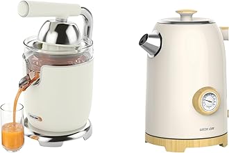 Green Lion 2-Piece Kitchen Set (Kettle, Juicer), 170W Vintage Juicer & 1.7L Electric Kettle with Fast Boiling Technology, Efficient Kitchen Solutions, Stylish and Easy to Use - Beige