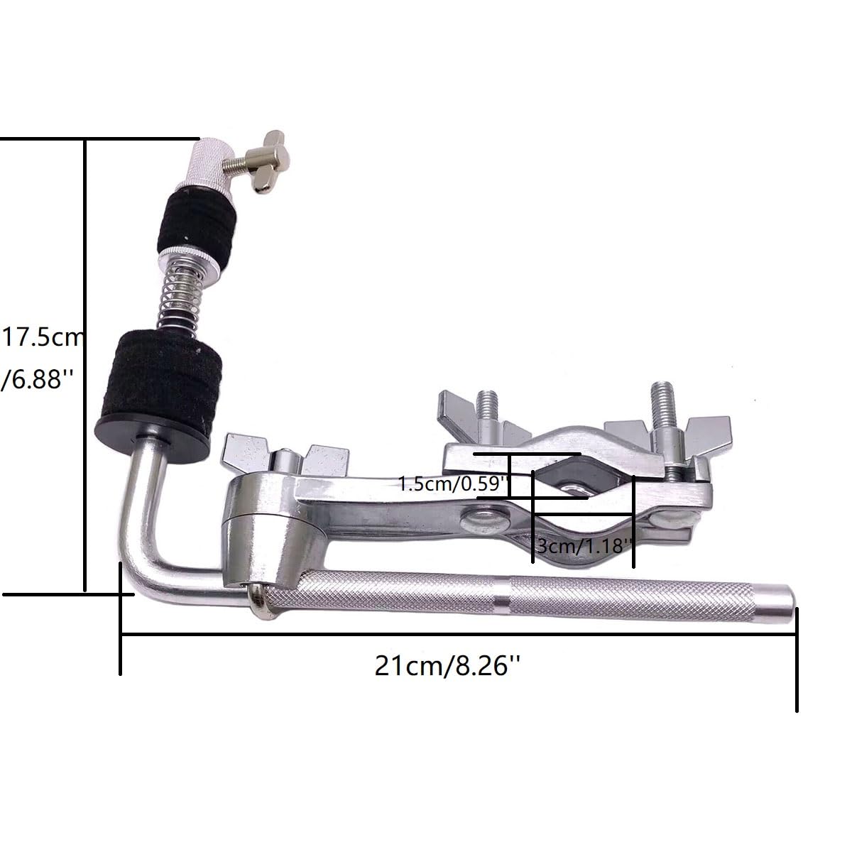Beckenklemme Beckenverlängerungsarm und Klemme Beckenaufsatz kompatibel mit Hi-Hat Becken Drum Set Clamp Drum Extension Clamps Halter mit Becken Filzpads Zubehör