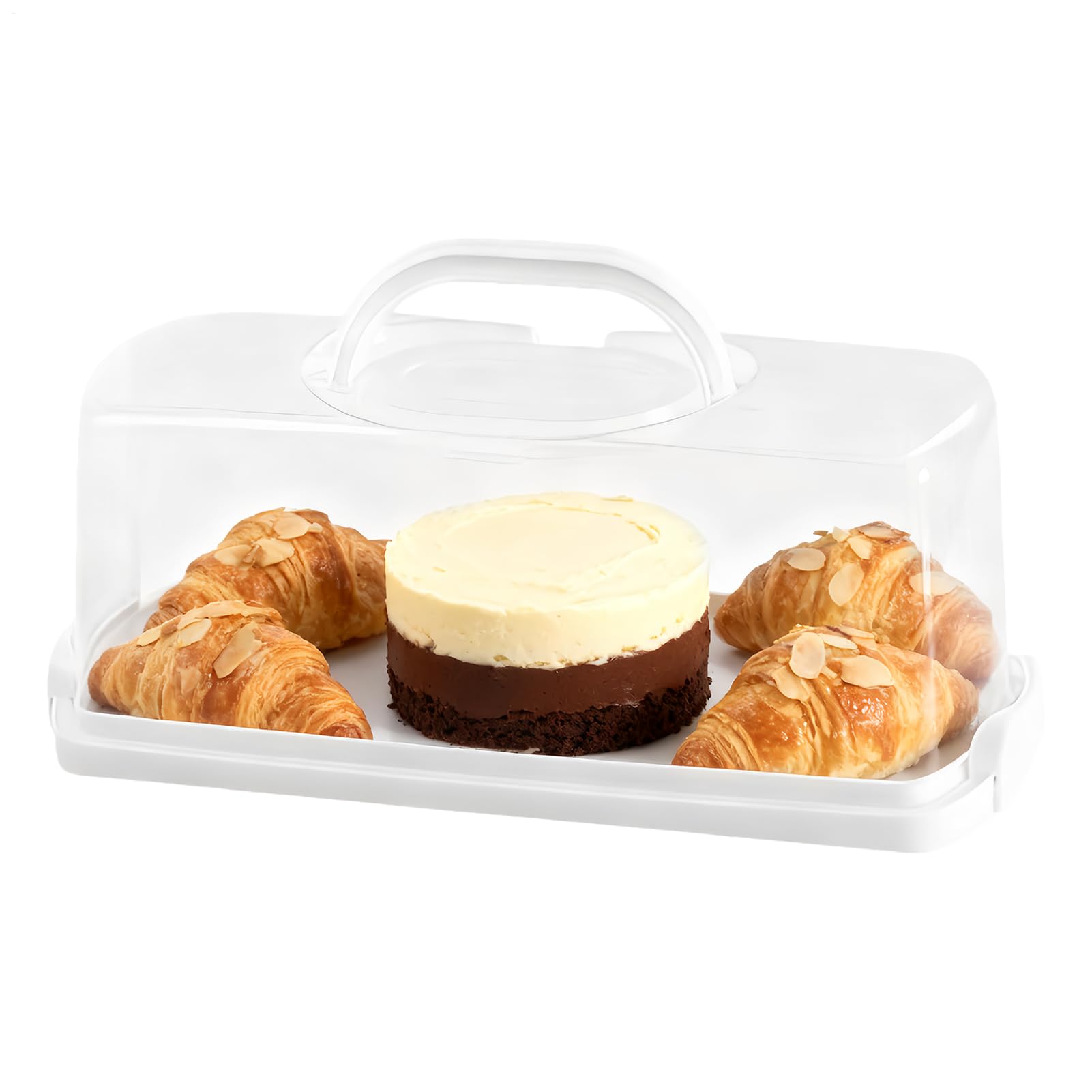 Caja rectangular para almacenamiento de pan equipada con asa portátil de alta resistencia