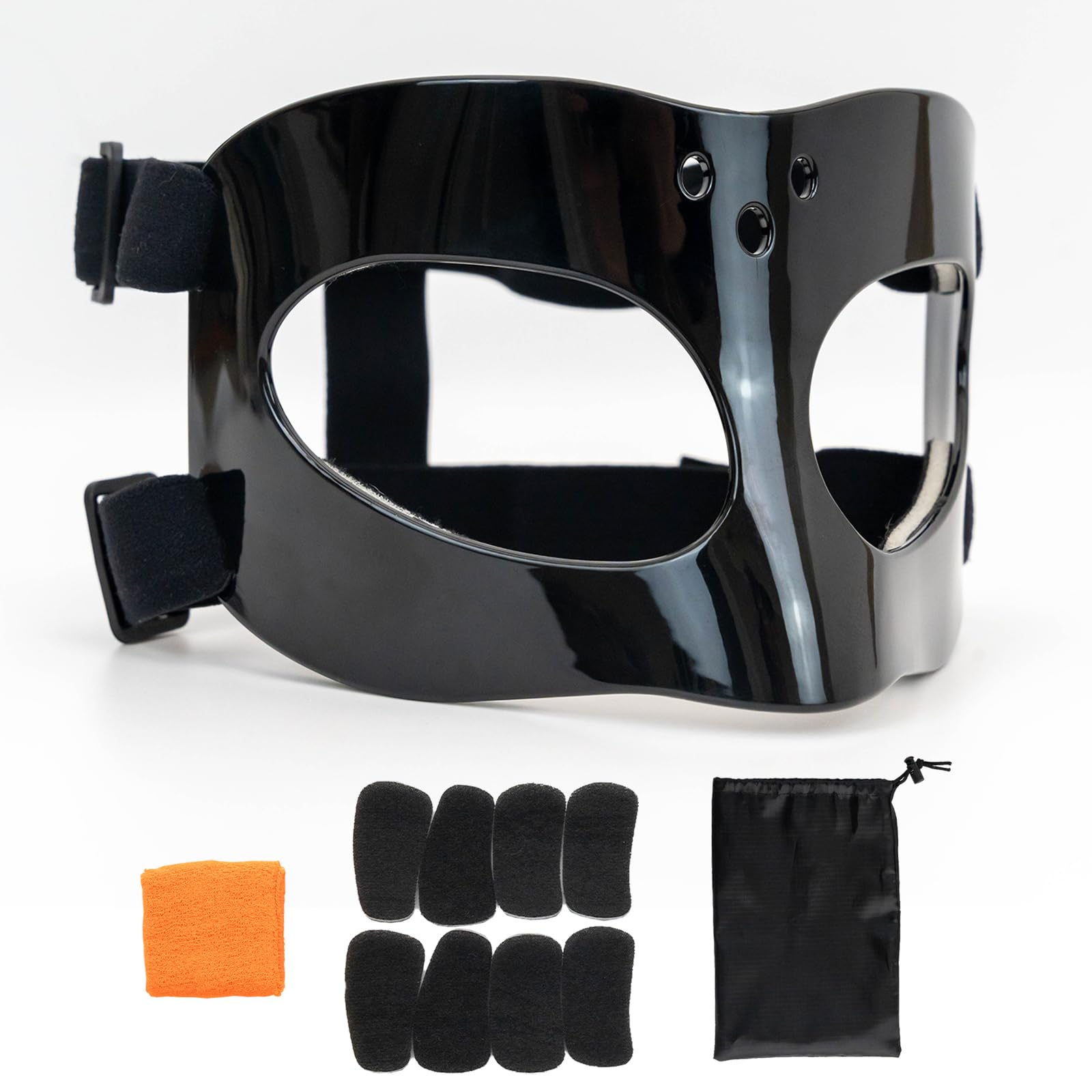 KEDAO Nose Mask Nose Guard for Softball Basketball Face Mask Nose Protector Mask Nose Guard for Broken Nose Black Clear Face Mask Nose Mask for Nose