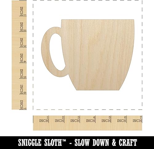 Miniatura 2 de Taza de café con forma de madera maciza sin terminar, recortada para proyectos de manualidades, 18 pulgadas de grosor, tamaño de 6.25 pulgadas