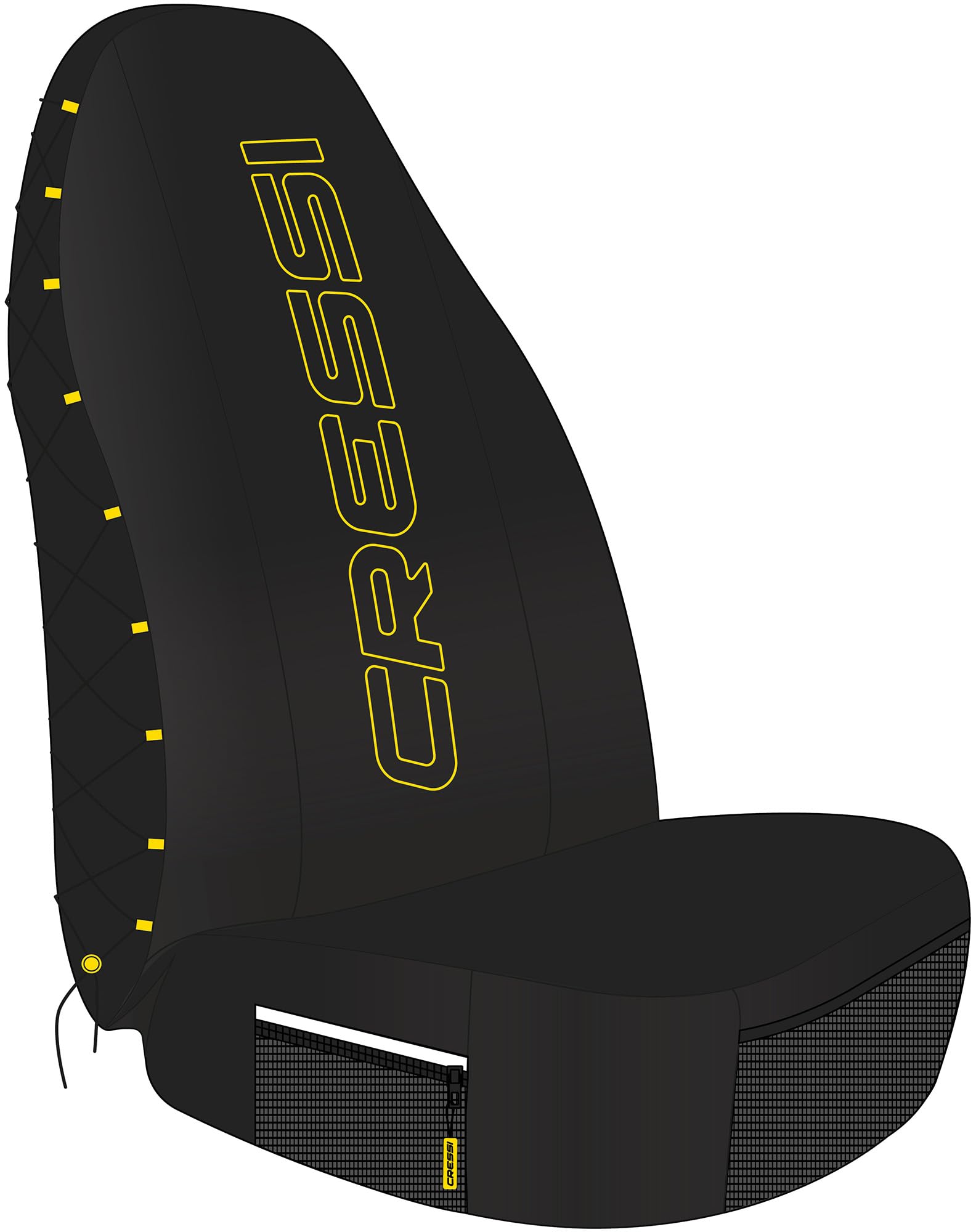 Cressi Car Seat Cover Black/Yellow - Funda Impermeable para Proteger los Asientos del Coche Después de Practicar Deportes Acuáticos en Particular, Negro/Amarillo, Talla Única, Unisex