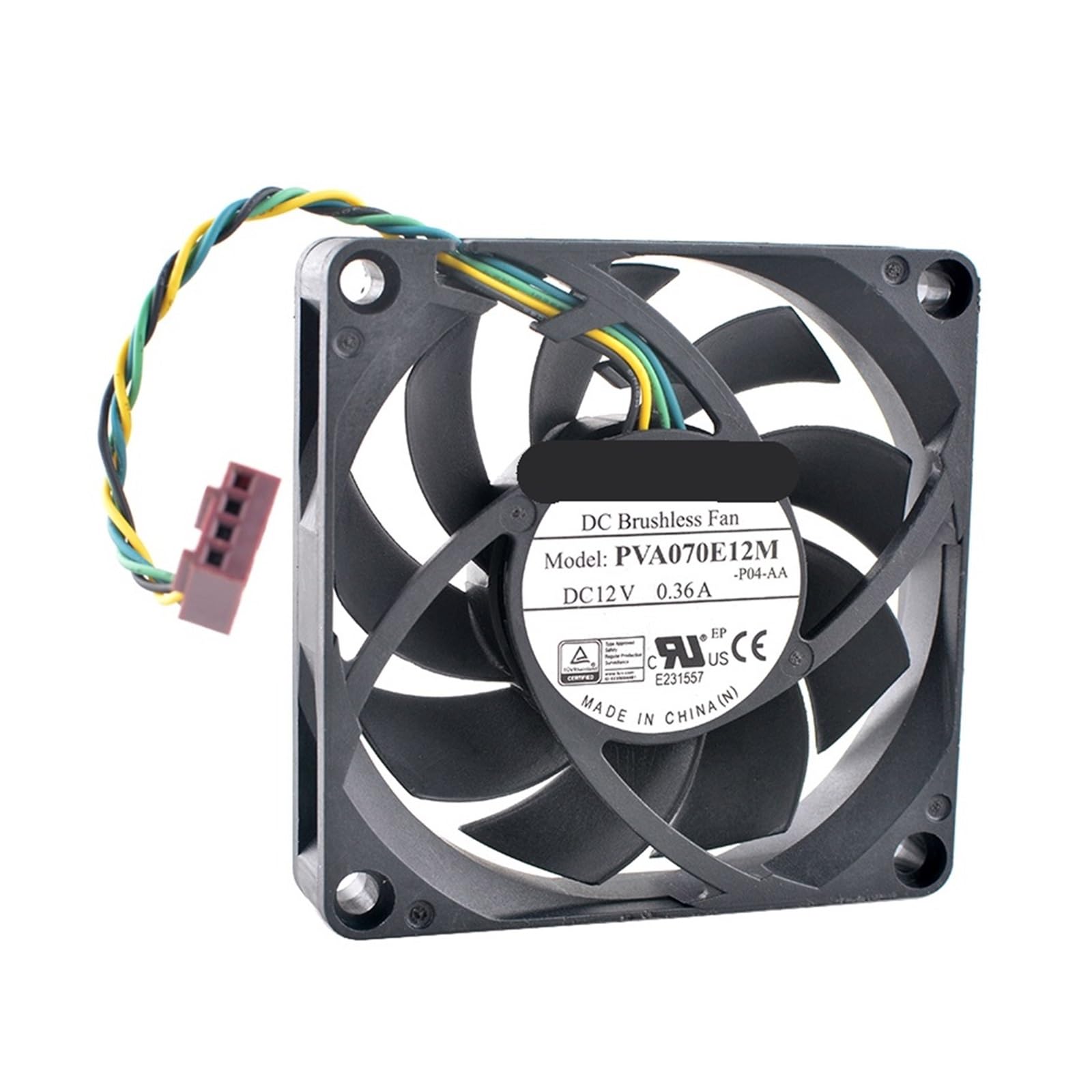 JJKKOZVQF PVA070E12M 7cm 70mm fan 70x70x15mm DC12V 0.36A 4pin 6500rpm cooling fan