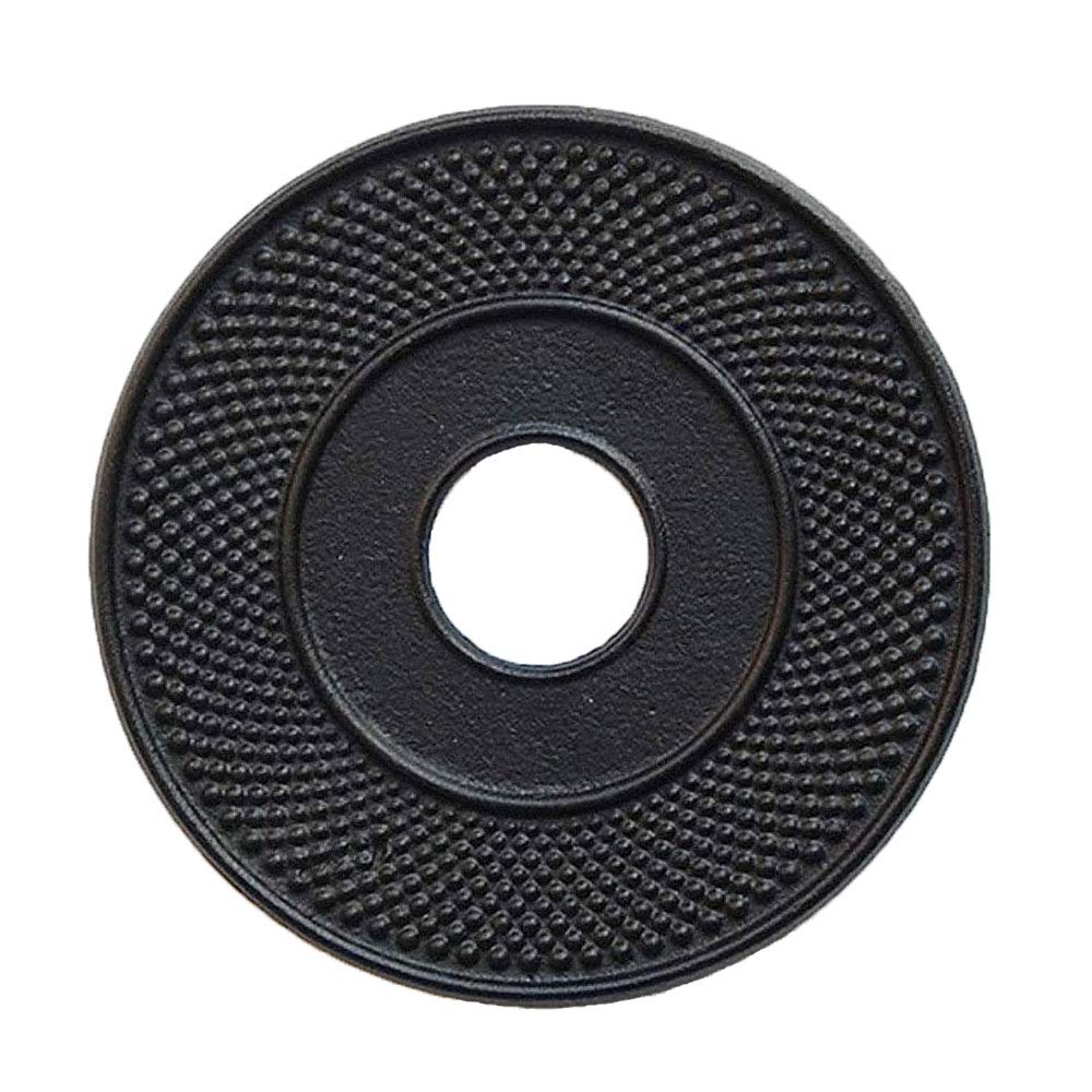 HwaGui Cast Iron Teapot Trivet with Rubber Pegs for Kitchen Or Dining Table, 5.5 Inch-Black