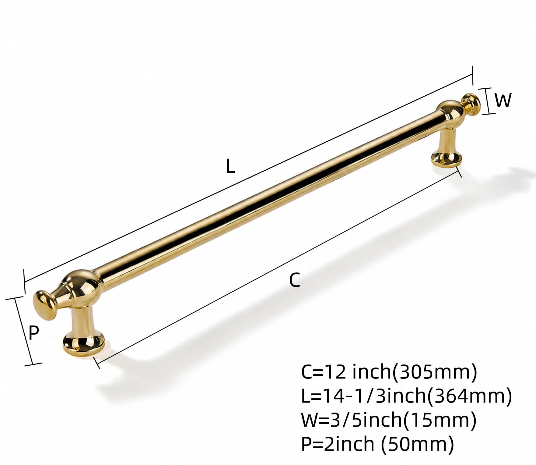 Unlacquered Brass Appliance Pull, 12 in (305 mm) — KHTUMEWARE