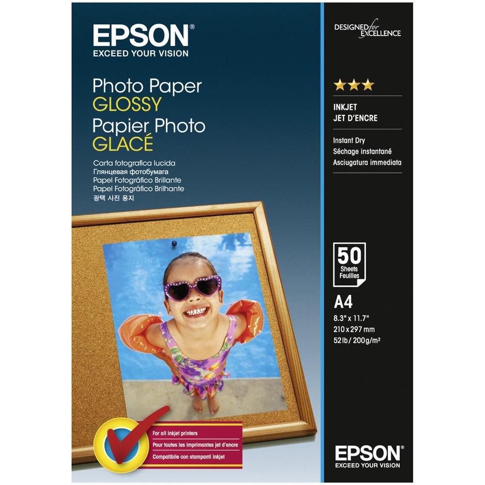 Epson C13S042539 A4 Photo Paper (Pack of 50),Pink