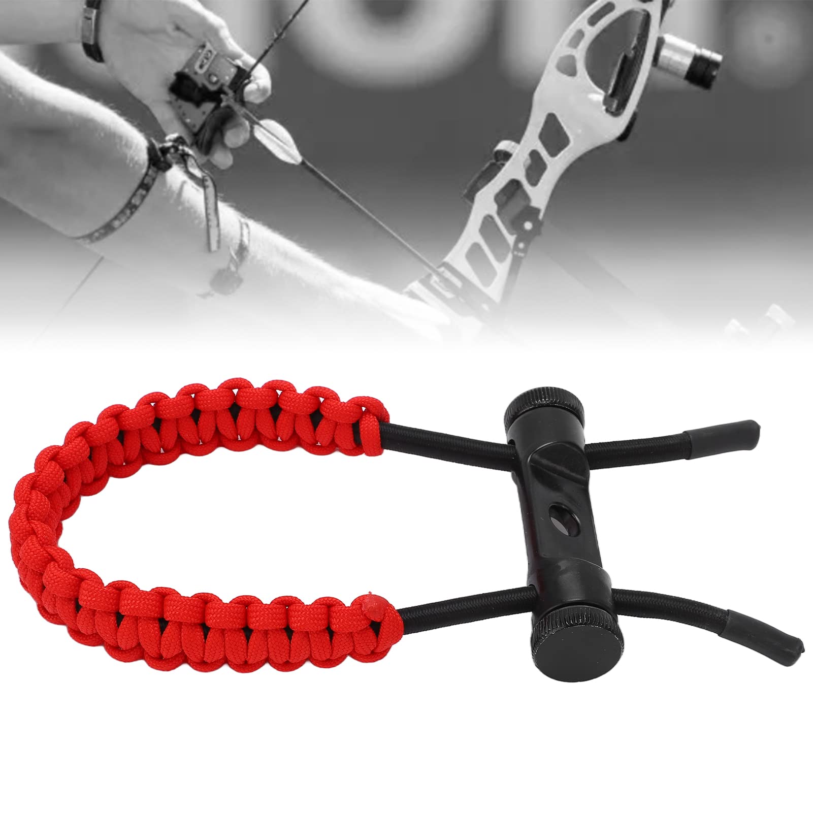 Élingues de Poignet D'arc à Poulies, Corde de Cordon de Dragonne Durable Réglable, Tresse de Dragonne de Chasse pour L'exercice D'entraînement, élingues de Poignet D'arc de Tir à L'arc(Rouge)