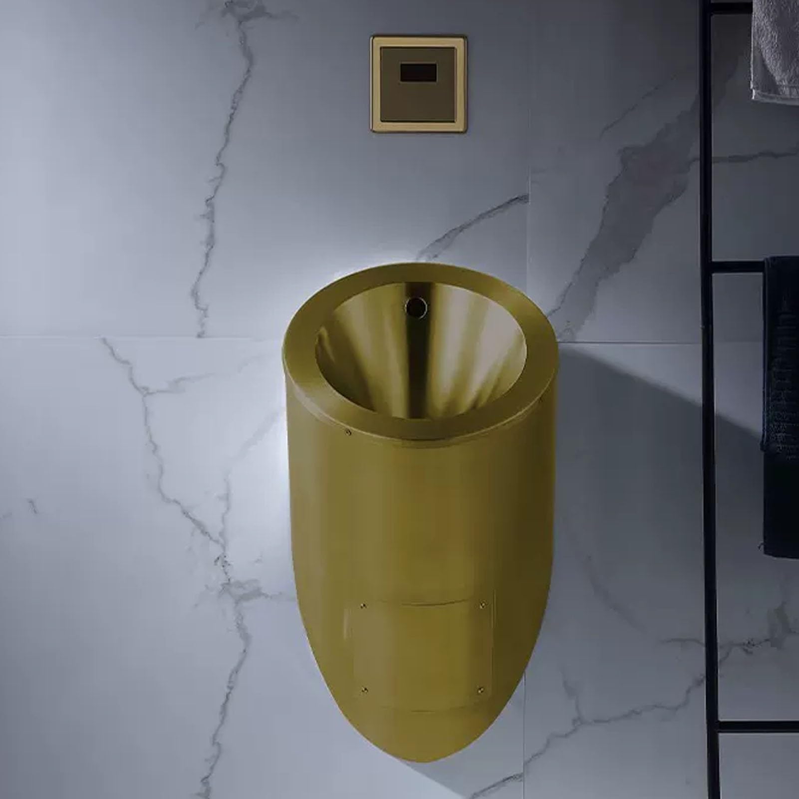 OTQEFTN Wall Mounted Sensor Urinal, 304 Stainless Steel Urinal, Men's Flushing Urinal, Bathroom Toilet Spill Proof, Used in Hotels, Schools Public