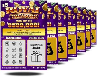 7 Pack - Pregnancy Announcement Lottery Scratch-Off Tickets | 4x6 Authentic Looking | Great for Baby Announcements | Perfect for Pregnancy Announcement for Grandparents, Future Dad, or Friends!