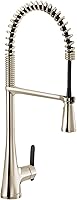 Vista 31 de Moen Sinema grifo de cocina desplegable de acero inoxidable con aumento de potencia y sistema retráctil, llave de cocina moderna de arco alto, fácil