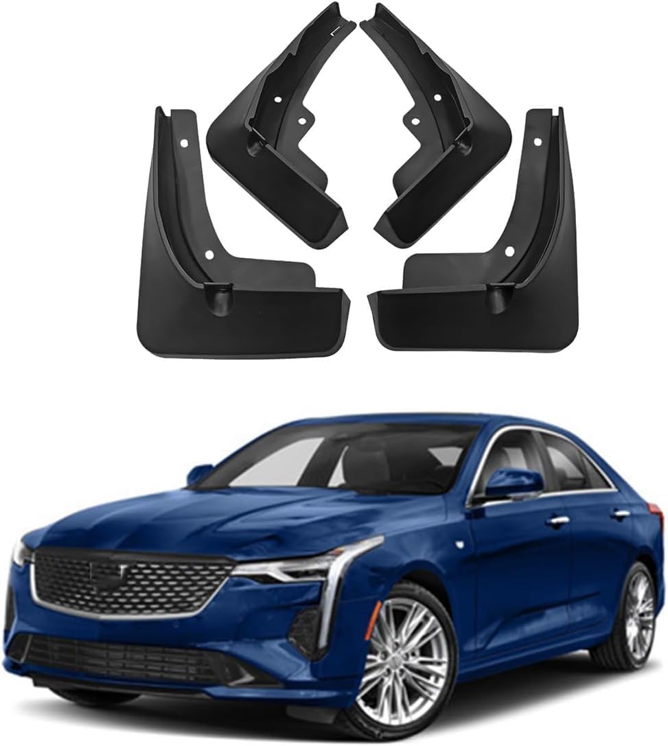 NYSLDSCO 4Pcs Premium Mud Flaps for Cadillac CT4 2020-2025 Front and Rear Splash Guards Durable Mudguards Protection Against Road Debris
