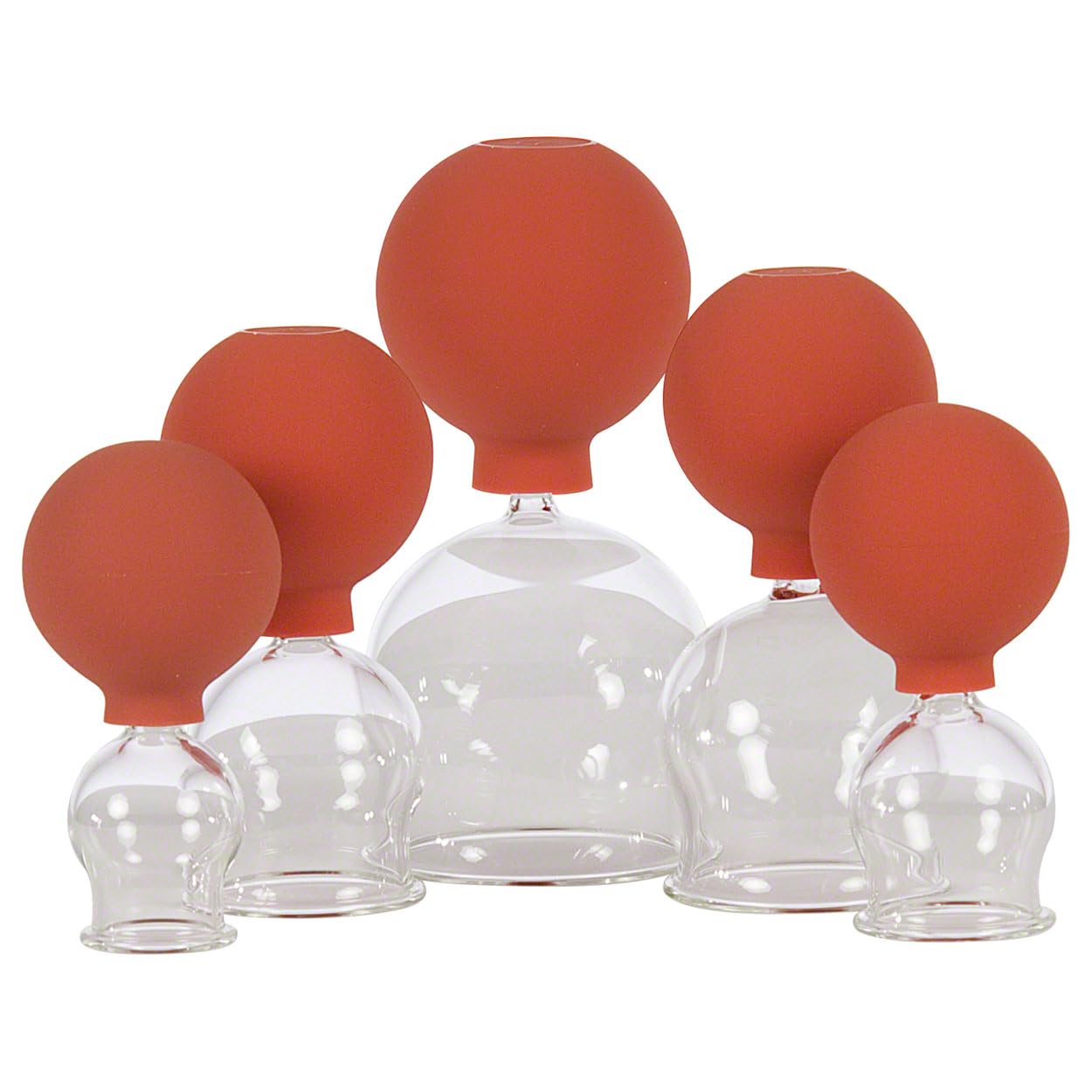 Sport-Tec Schröpfgläser mit Ball Schröpfglas Schröpfset mit Saugball ø 2,5-6,5 cm, 5er Set