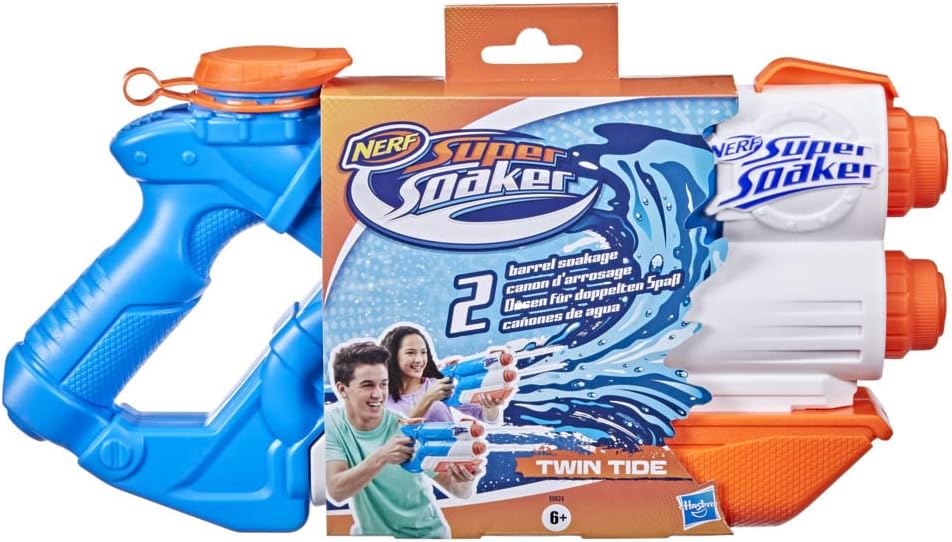 Nerf Super Soaker Twin Tide Water Blaster, Pump Action, Outdoor Water Toy