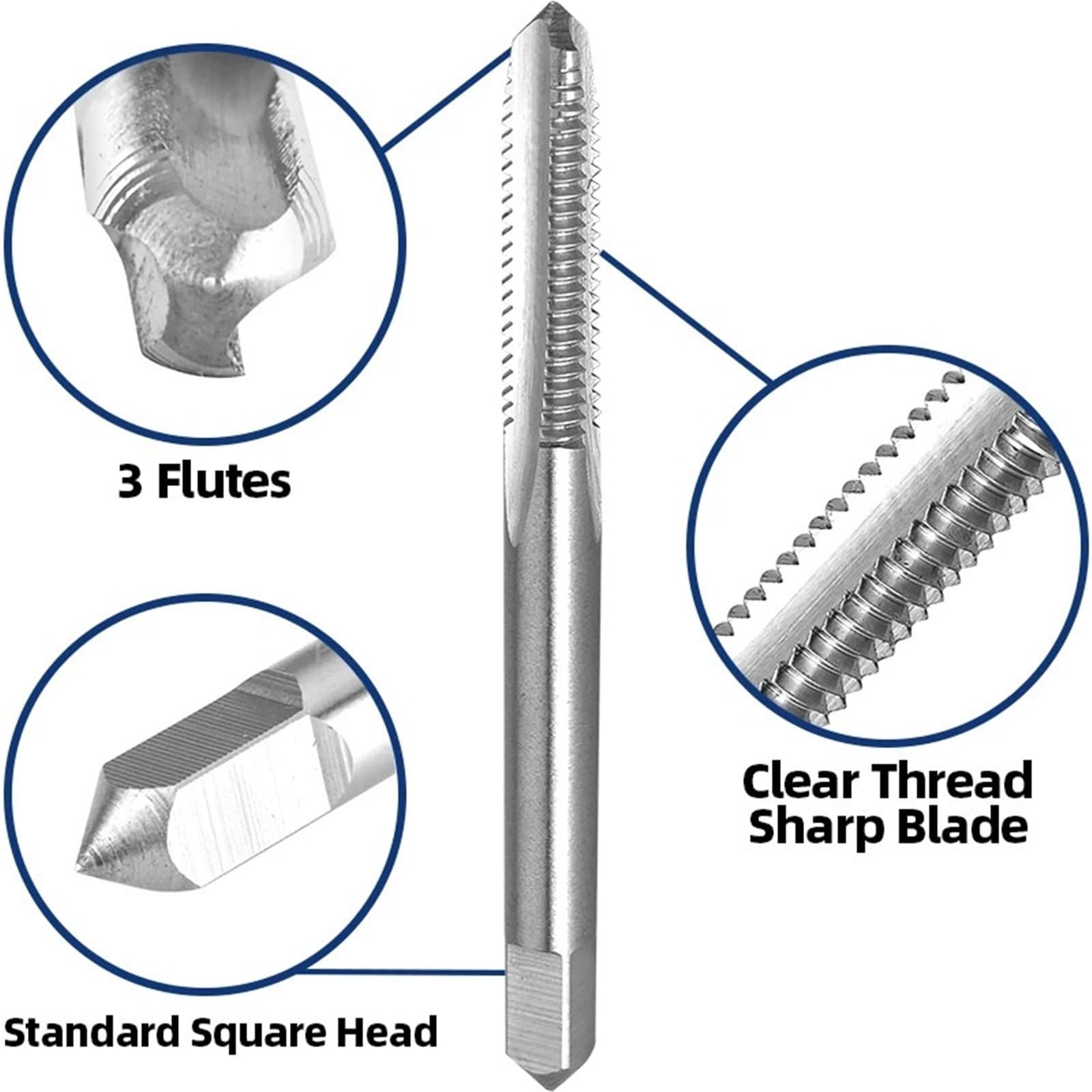 Zestaw gwintowników i narzynek 1/4"-20UNC, gwintowniki maszynowe 1/4x20 HSS i narzynki okrągłe