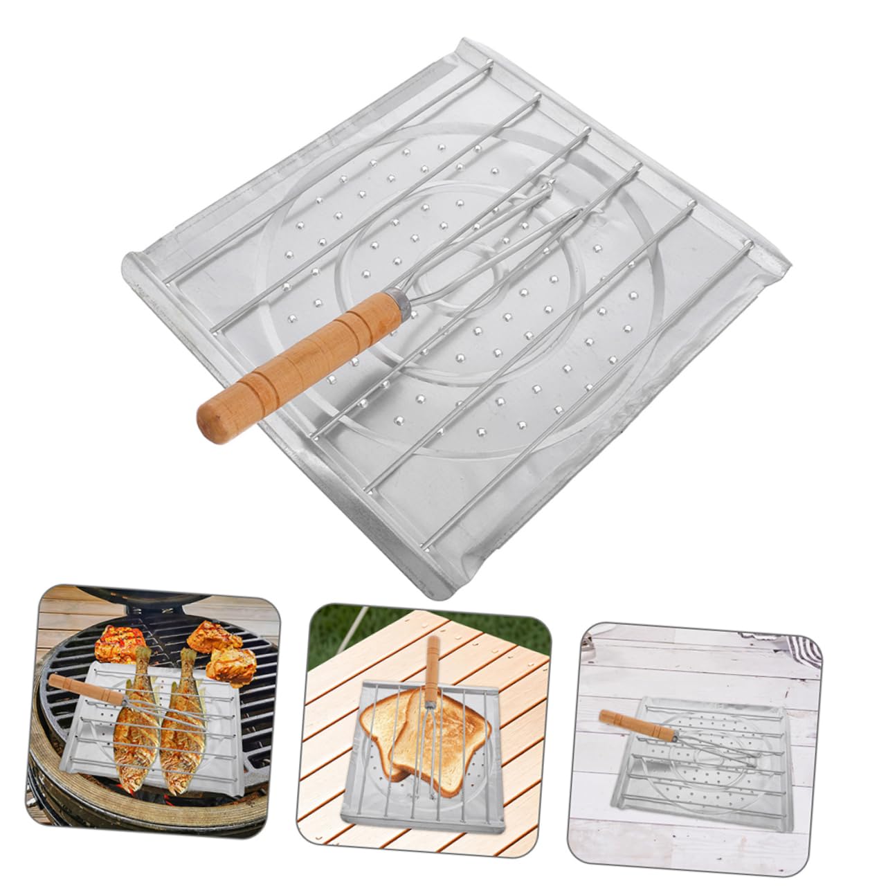 IMIKEYA 2pezzi Tostatura del Pane Multifunzionali per Barbecue all per Pane e Accessori per