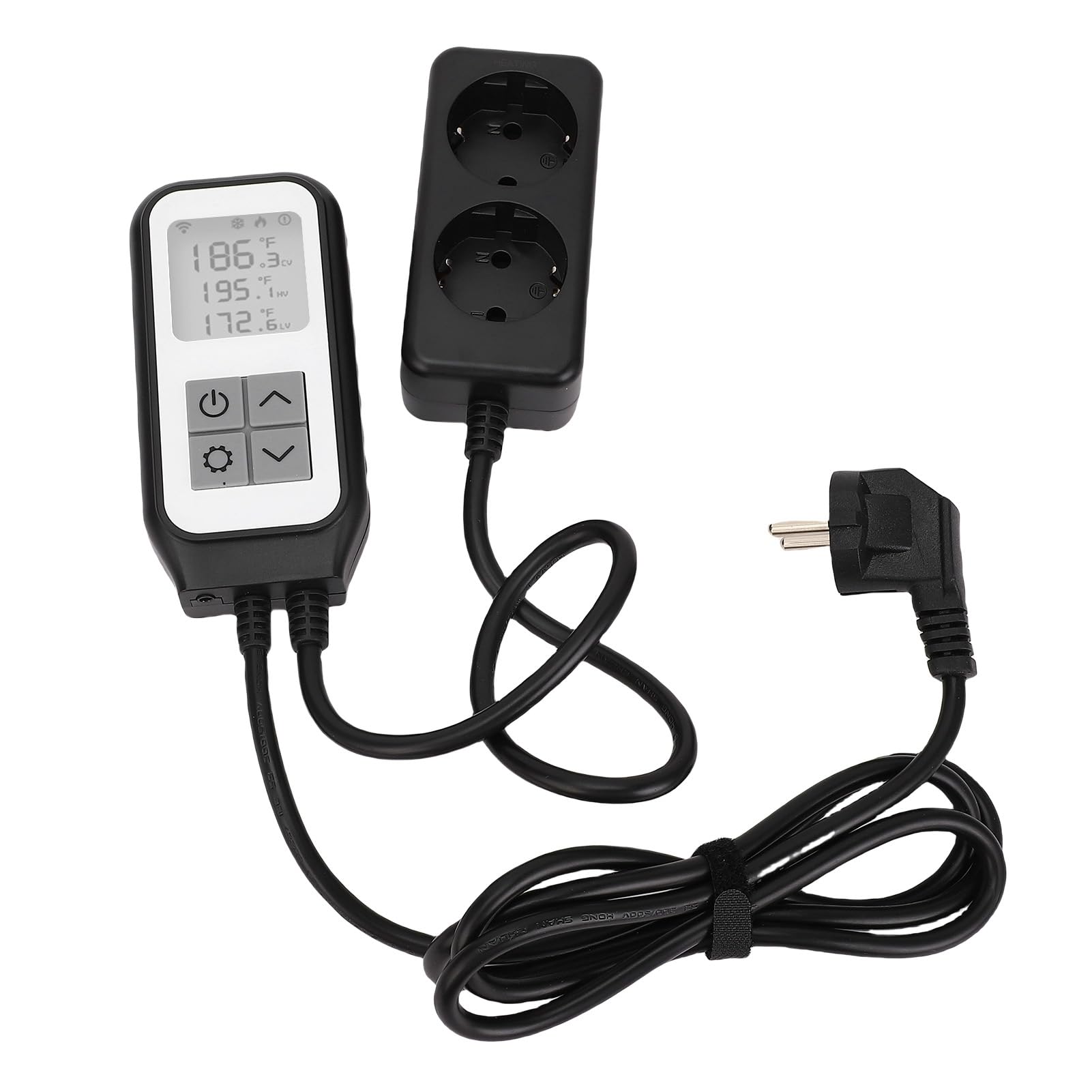 Generic Presa Termostato Digitale Intelligente WiFi con Sonda Impermeabile per Acquario in Serra - Controllo App di Configurazione Semplice - 1 Confezione (Spina europea 220-250 V)