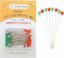 Amazon.co.jp: 待針屋のガラス玉まち針 (中玉 細) 待ち針 待針