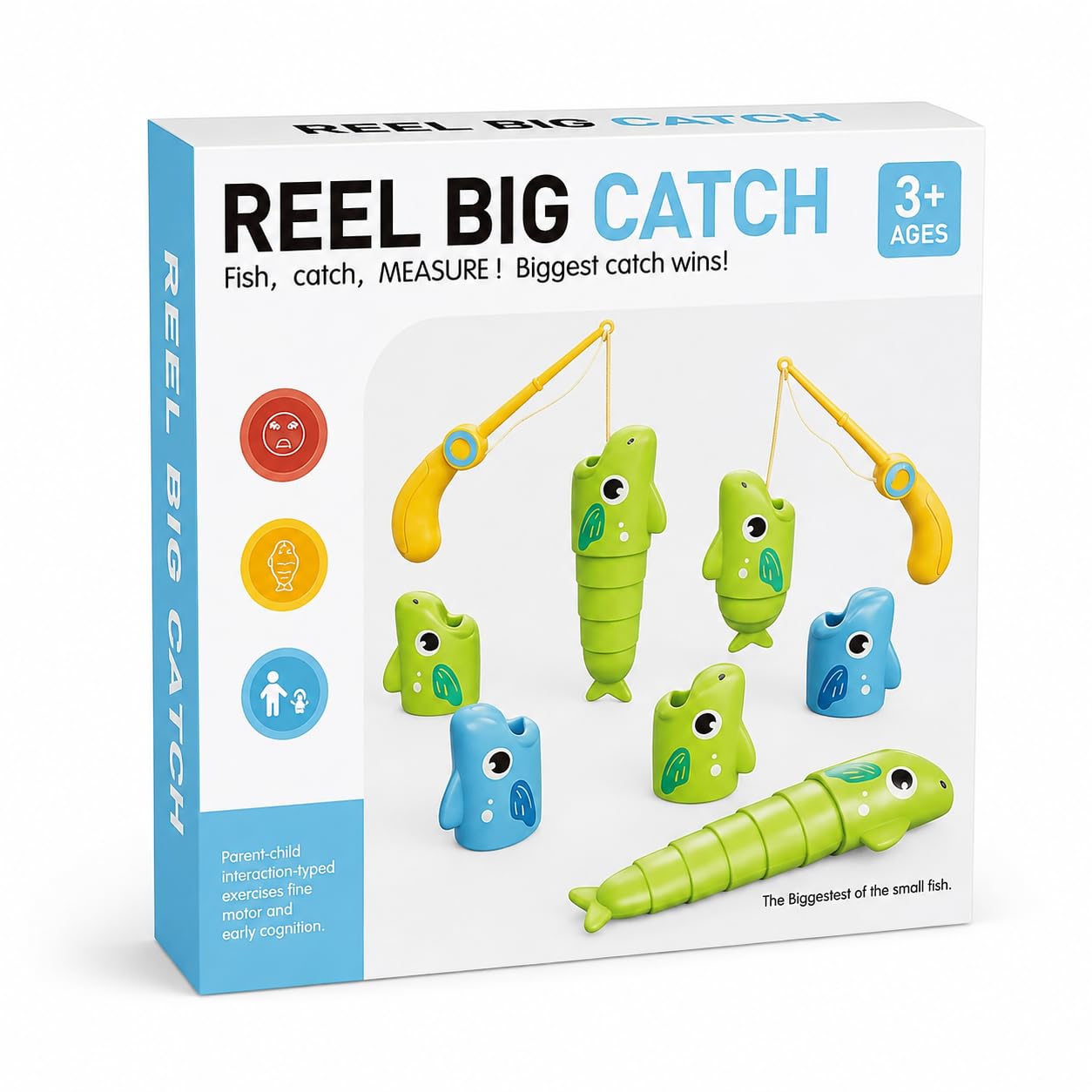 Reel Big Catch Fishing Game for Kids 3+ Years, Magnetic Fish Catching Toy Set with 2 Fishing Rods, Educational Learning Game, Hand Eye Coordination & Fine Motor Skills Toy for Boys & Girls-image-46