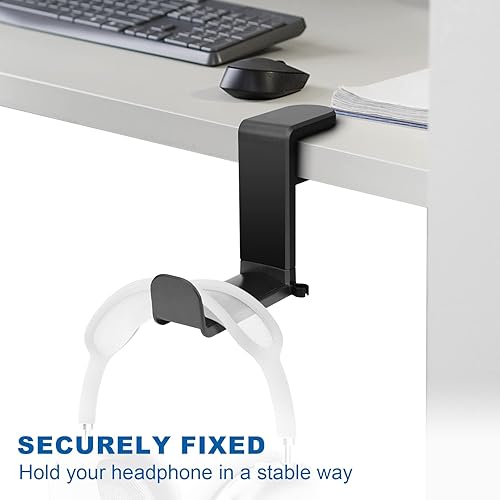 Miniatura 2 de Tandoler Soporte para gancho para auriculares, soporte para auriculares con abrazadera de brazo ajustable y giratoria, diseño debajo del escritorio,