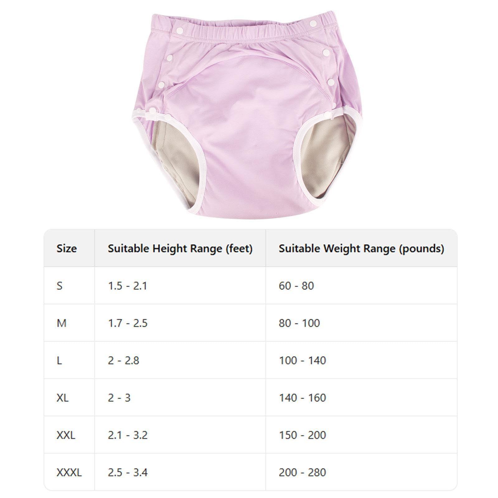 B Baosity Culotte D'Incontinence sous-vêtement Ajustable Slip Lavable sur-culotte Imperméable Facile à Mettre et Retirer Grâce Aux Fermetures Adapté pour La Mo, Rose, 2xl