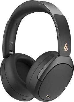 Edifier W80 Over Ear Headphones with -49dB Active Noise Cancelling, Black | LDAC Hi-Res Wired & Wireless, AI Clear Call, Fast Charging, Multipoint Connection, Bluetooth 5.4, Foldable Light Frame