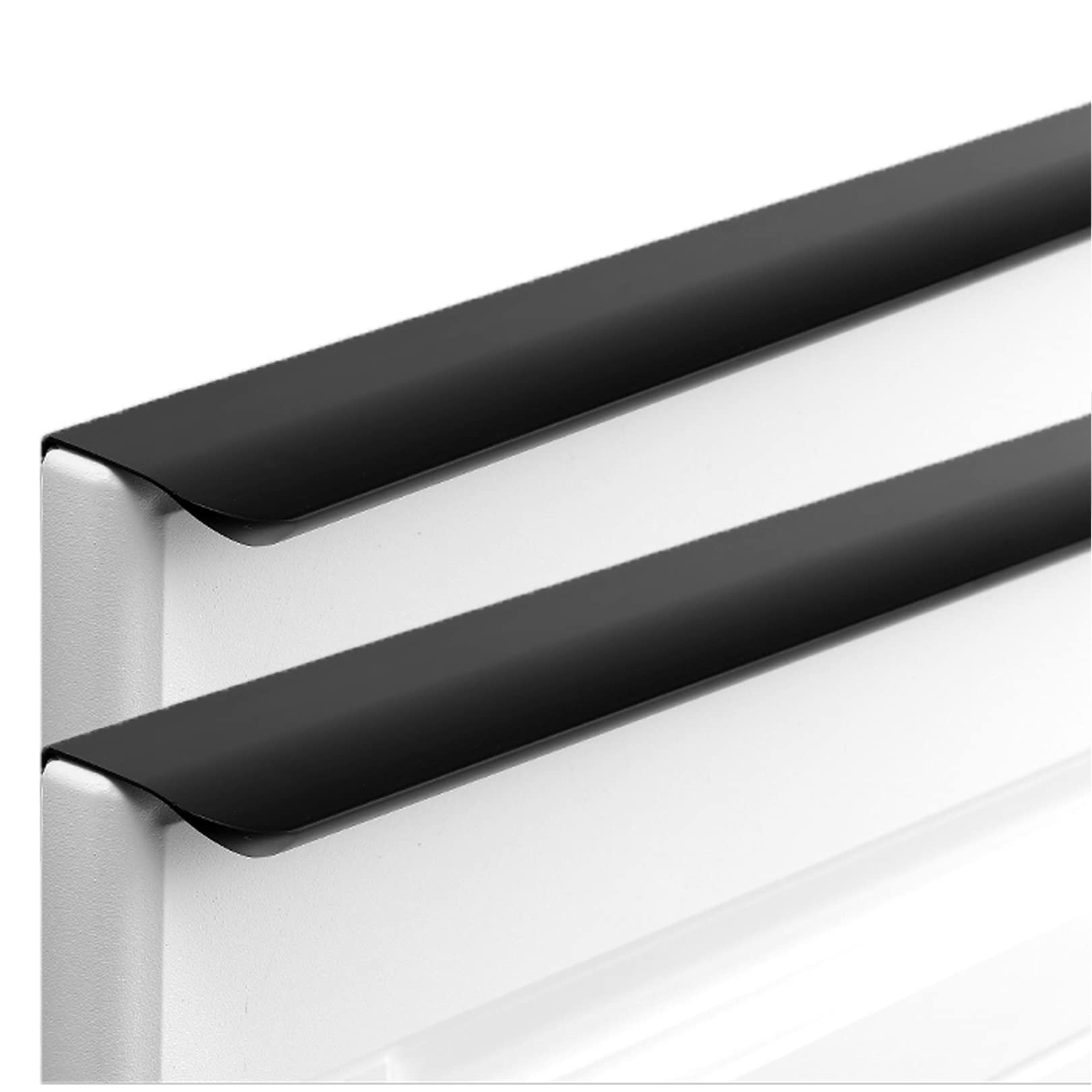 OPFdfhDFH Concealed Door Handles, Aluminum Alloy Invisible Door Knob Wardrobe Kitchen Cupboard Concealed Handles Cabinet Drawer Black 2 Pieces(Hole Distance 128mm)
