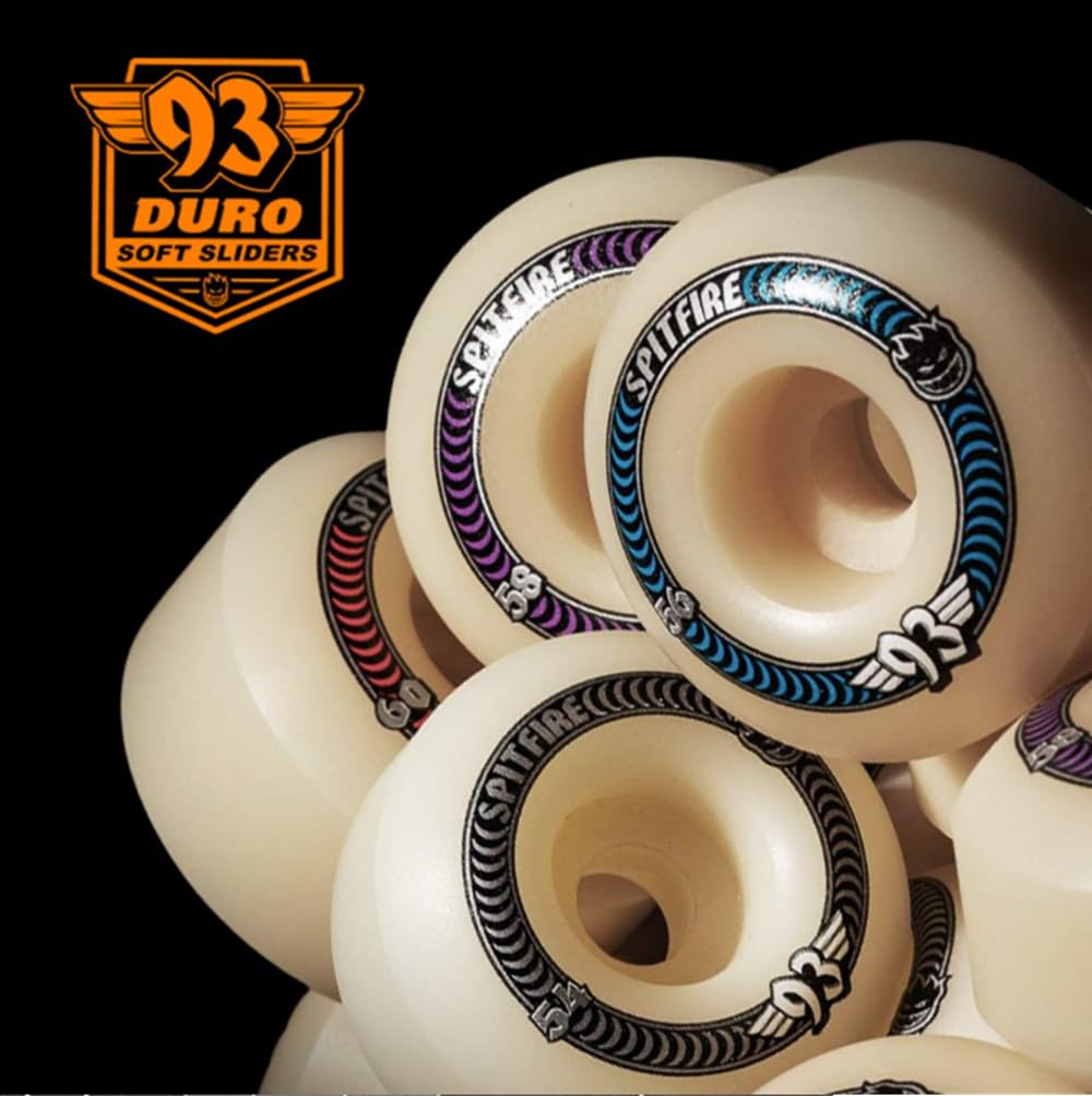 Amazon.com : Spitfire Skateboard Wheels 58mm F4 Soft Sliders 93A
