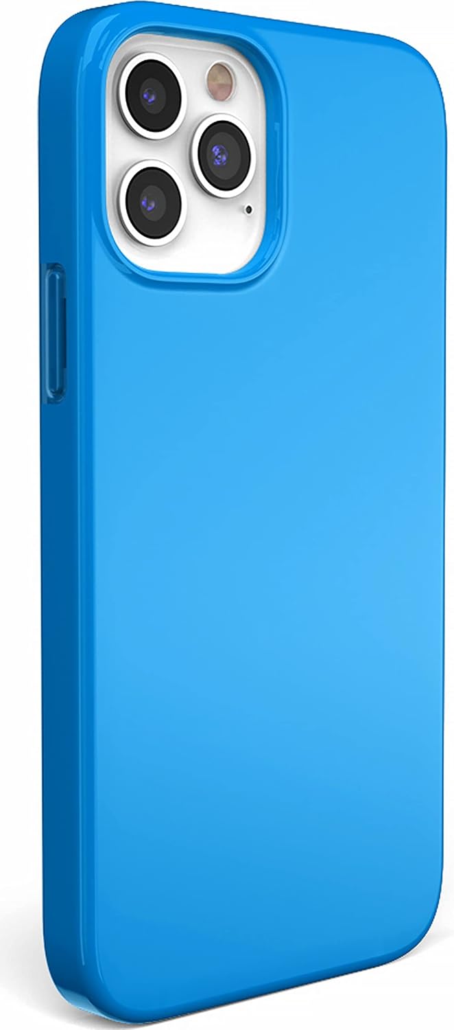 Casely iPhone 12/12 Pro Case | Miami Cabana | Solid Neon Blue Case