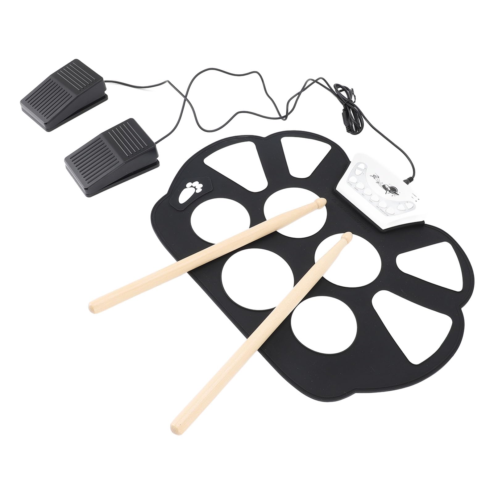 Generic Pad per Batteria Elettronica Portatile Arrotolato a Mano con Suono Realistico per Bambini e Principianti, per Esercitazioni di Musica Pop e Rock, Set di Batteria Jazz per Bambini