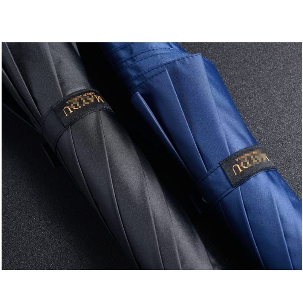 XYNSNDB Ombrello Ombrello da Golf Aperto Automatico Ombrello Antivento con Bastone Grande Manico in Legno Ombrello da Pioggia E Ombrellone da Lavoro retrò ventilato (Blu : Blu)