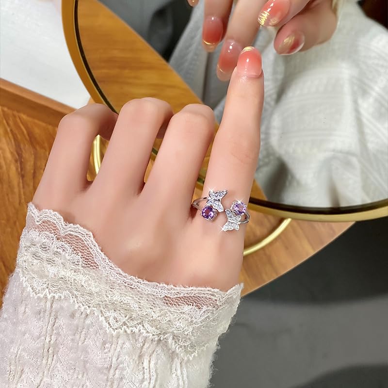 Bague papillon en argent 925 ajustable résolvant le problème de taille - 4