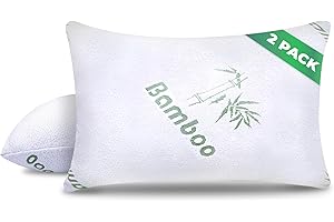 Bamboo Pillows Queen: Cool & Comfy for Back, Side, or Stomach Sleepers