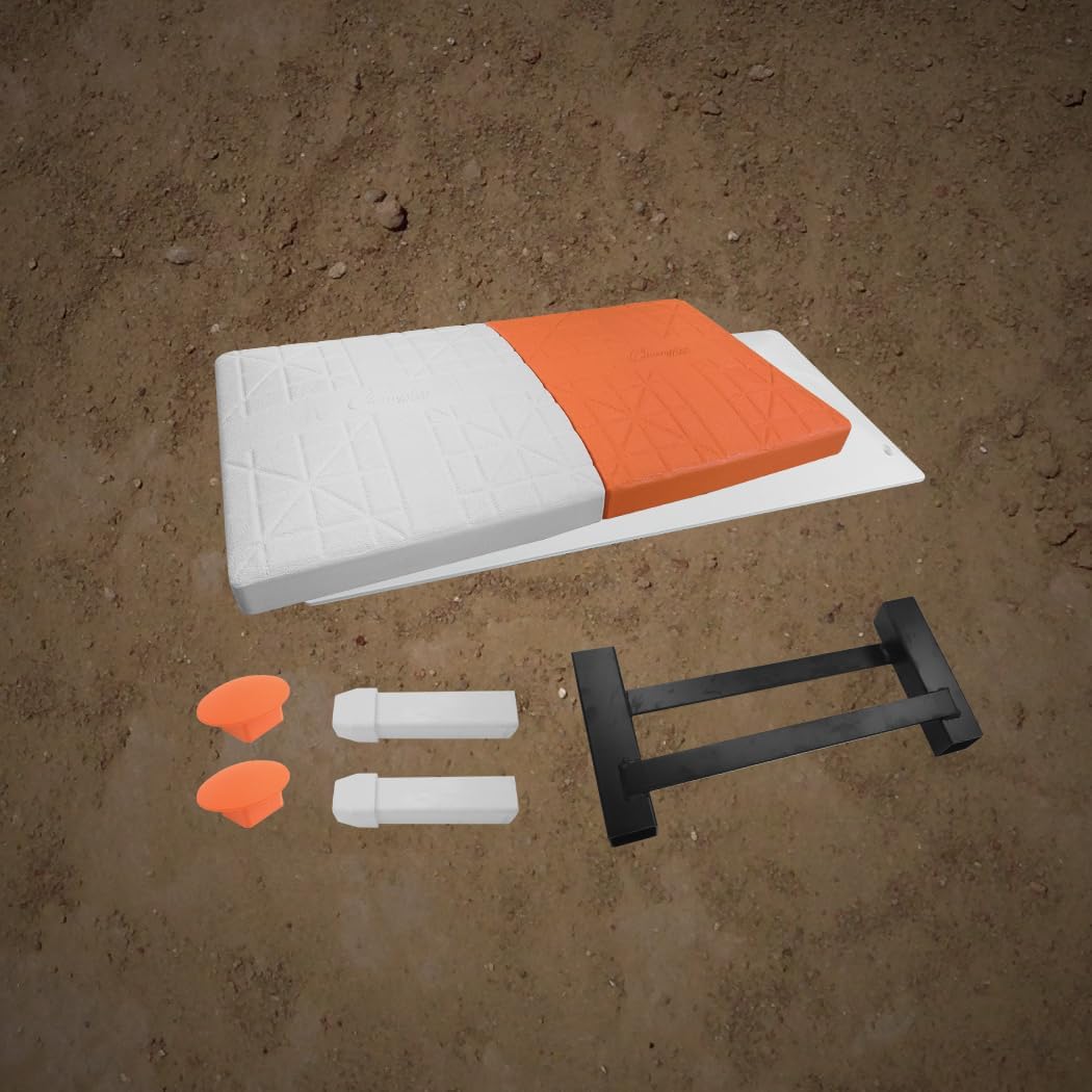 Champion Sports Official Size Safety Breakaway Baseball Double First Base - Molded Rubber Quick Release Double First Base Set