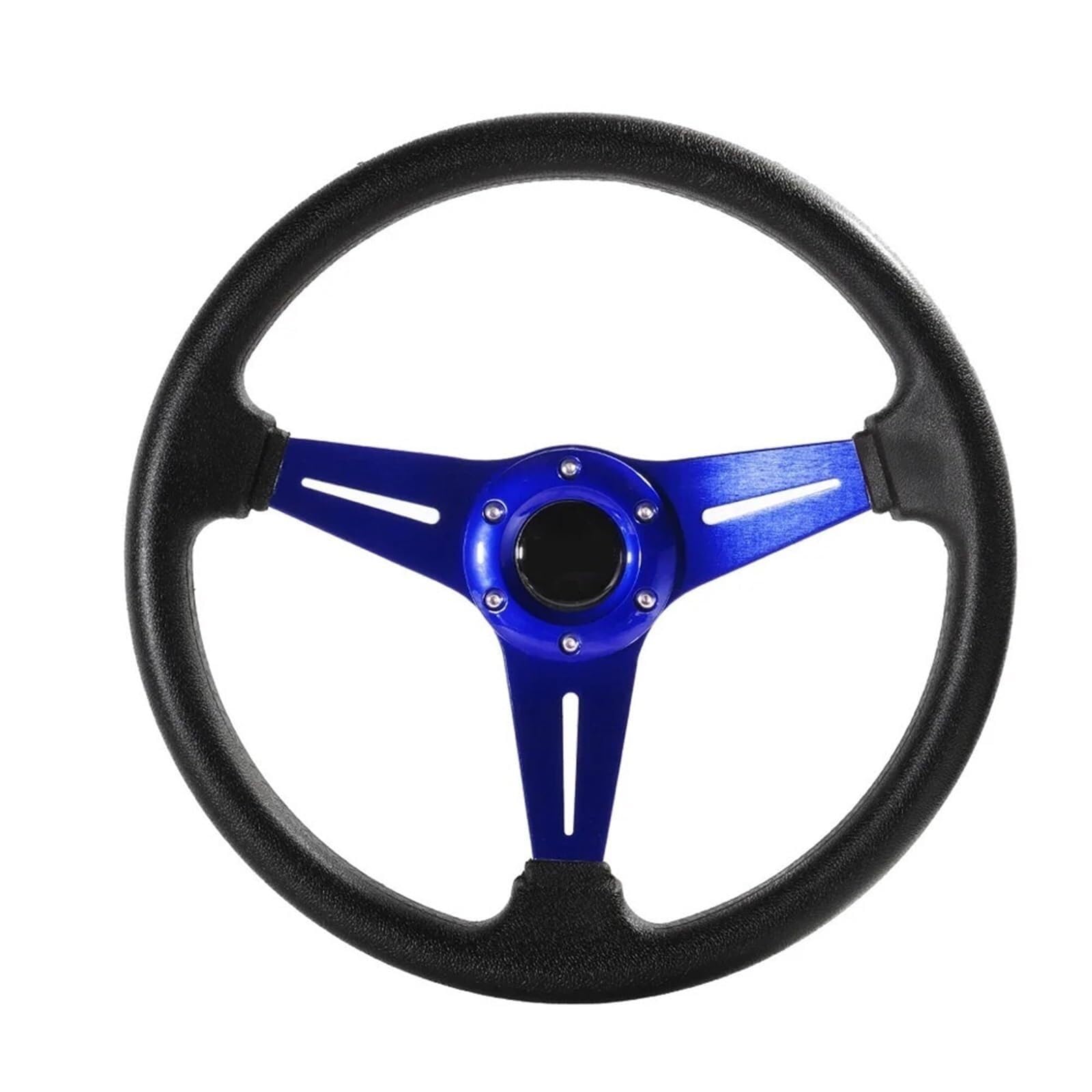 Sportlenkrad Car Racing Steeri 350 mm/14 Zoll Sport Aluminium + PU Drift Simulation Rennspiel(Blue)